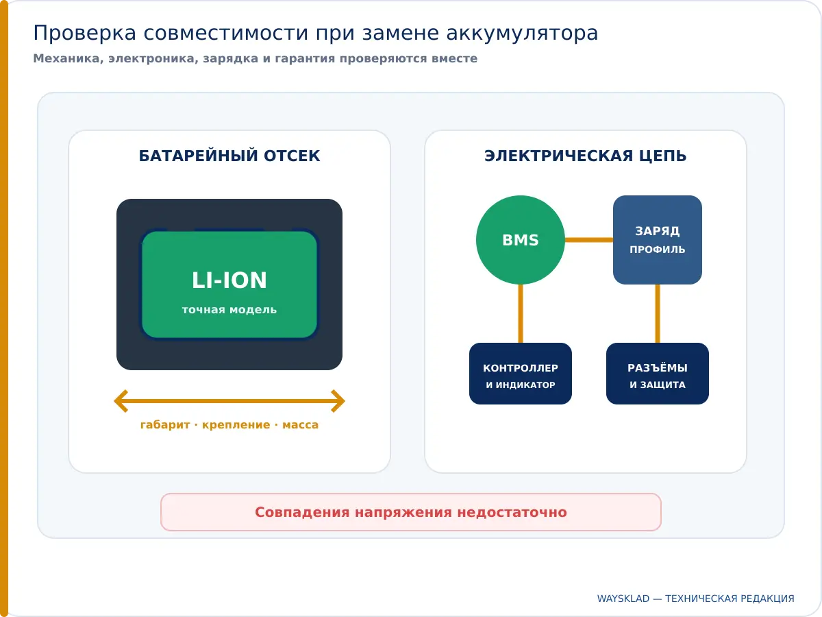 Проверка батарейного отсека и разъёмов перед заменой аккумулятора