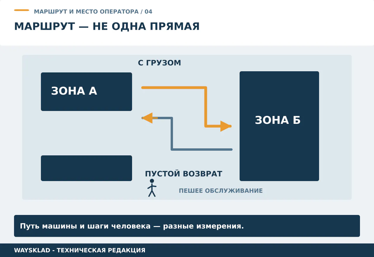 Карта раздельного измерения пути с грузом, пустого возврата, манёвров и пешего обслуживания