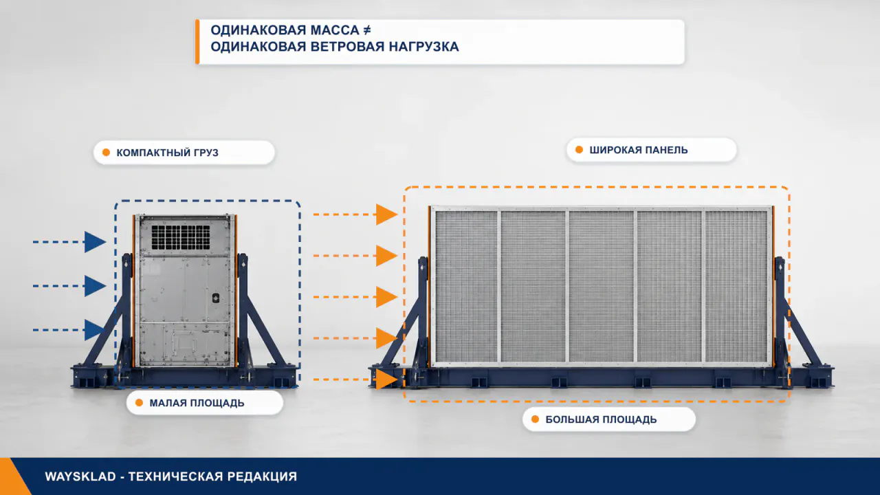 Влияние парусности материалов на подъёмник