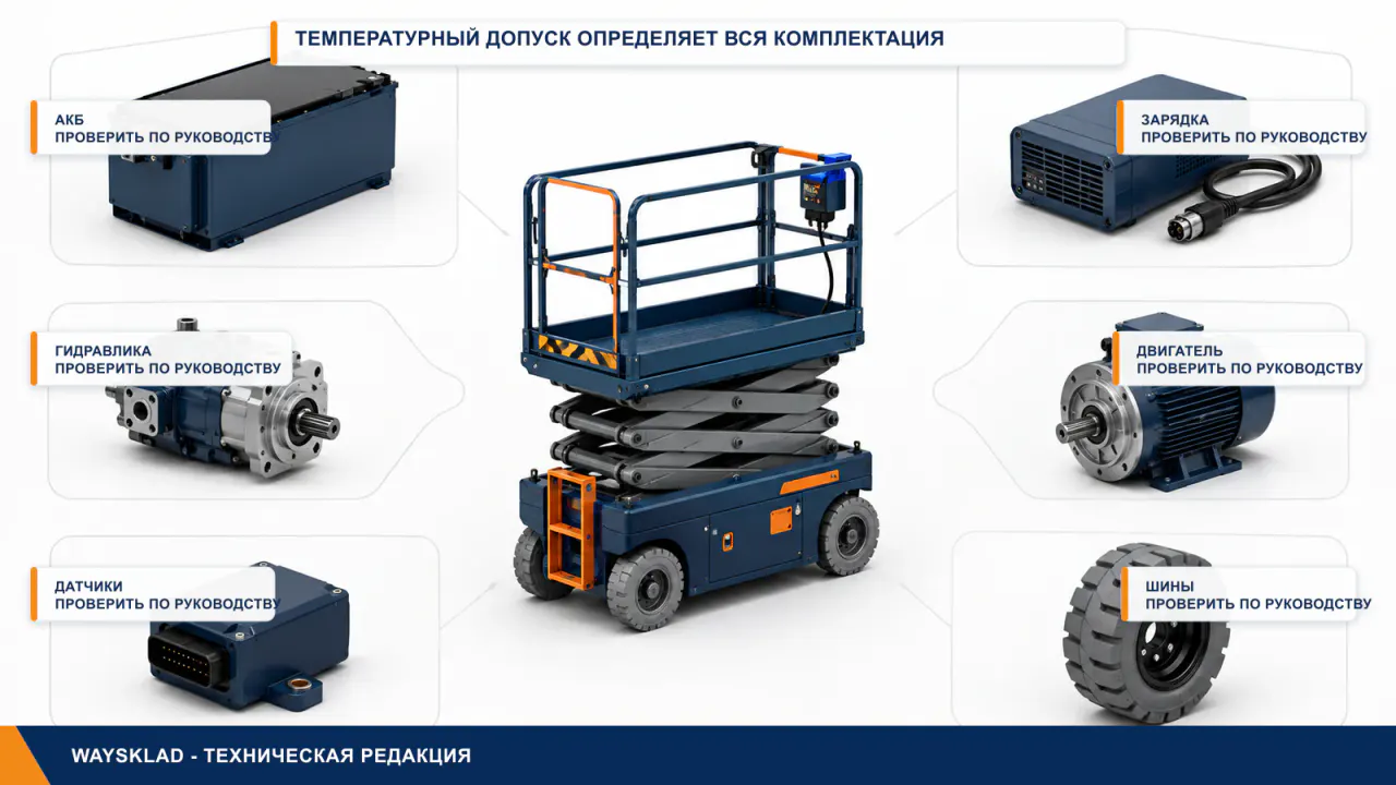 Температурные ограничения узлов подъёмника