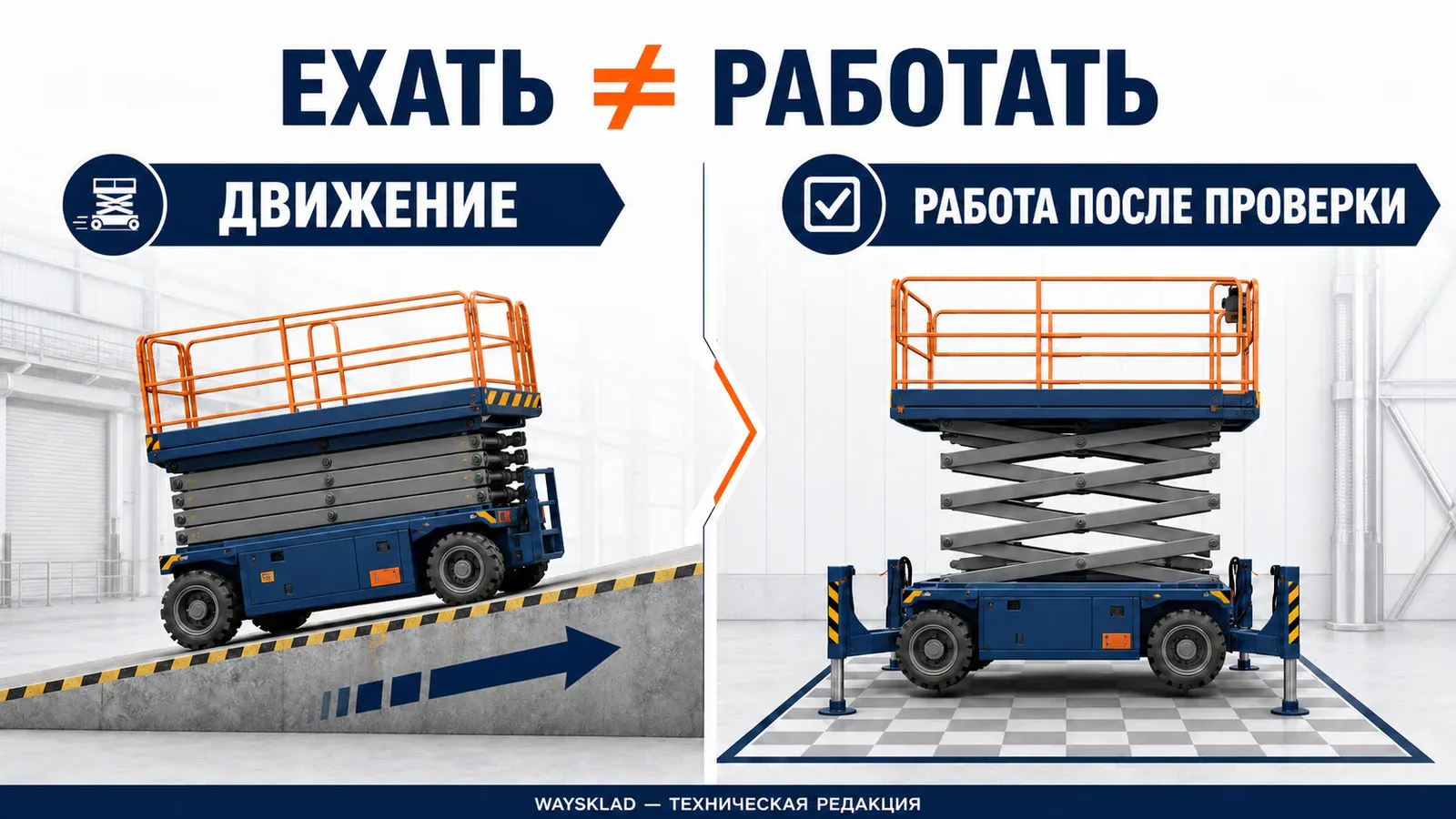 Преодолеваемый уклон подъёмника и работа на аутригерах