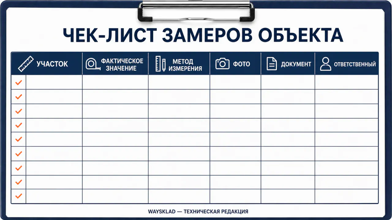 Чек-лист замеров объекта для выбора подъёмника