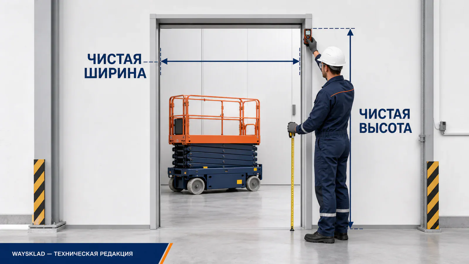 Замер дверного проёма перед покупкой ножничного подъёмника