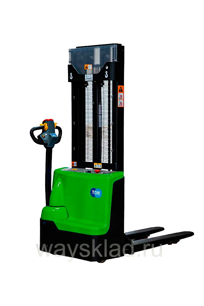 Штабелер самоходный 1,5 т 2,0 м TOR WS15H-2000SC PRO Li-ion 24/60 В/Ач контроль скорости подъема — вид товара