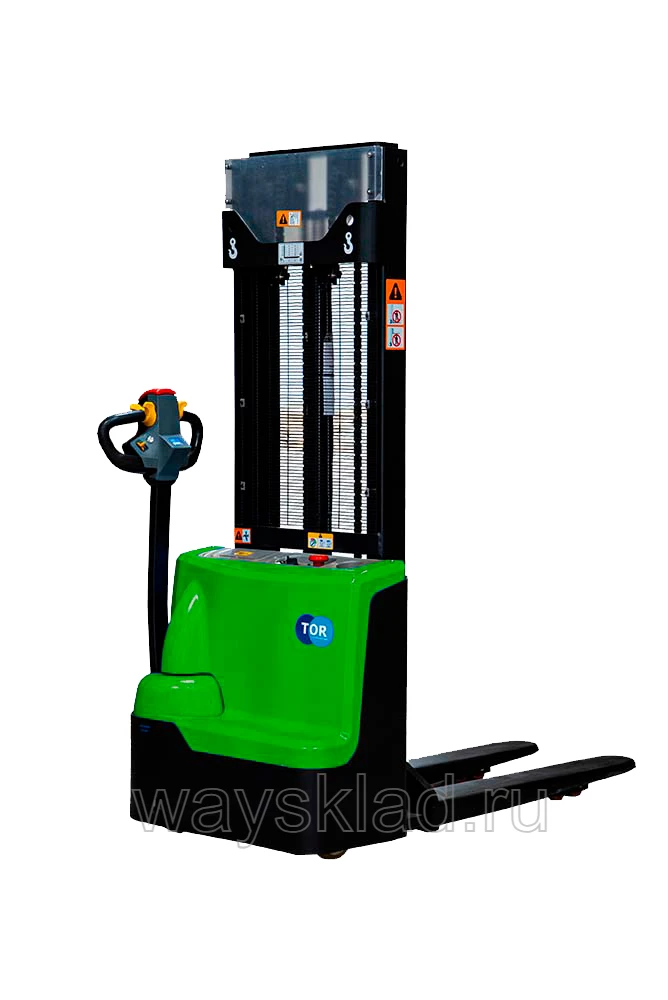 Штабелер самоходный 1,5 т 3,3 м TOR WS15H-3300SC PRO Li-ion 24/60 В/Ач контроль скорости подъема — вид товара
