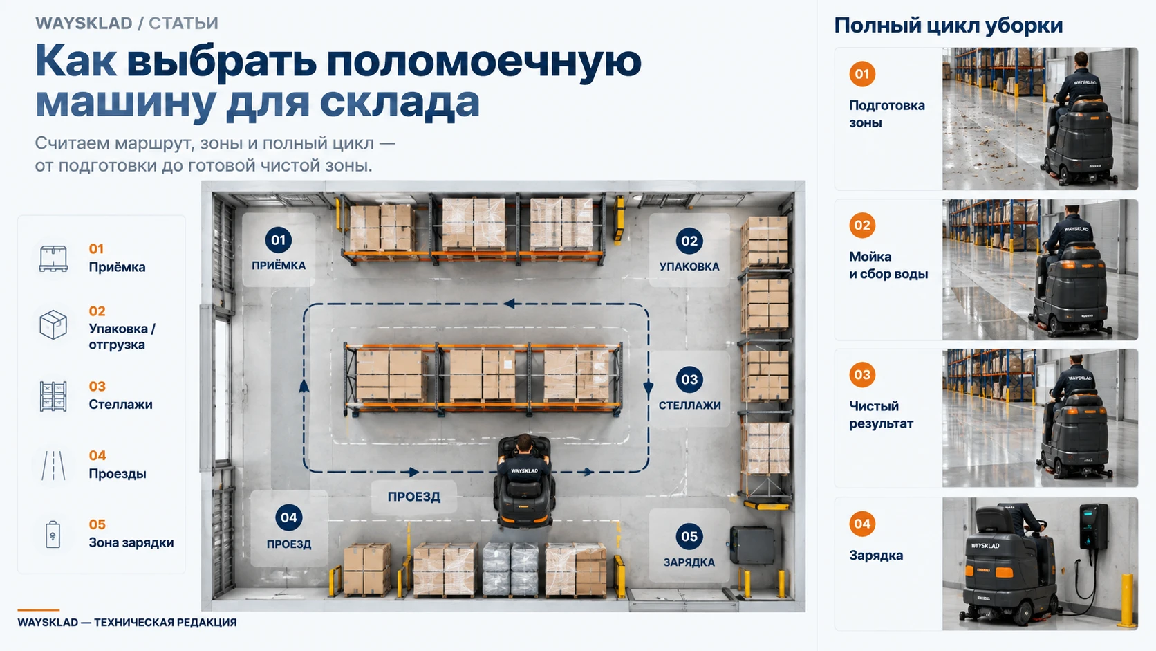 Условная карта приёмки, стеллажей, упаковки, отгрузки и обслуживания