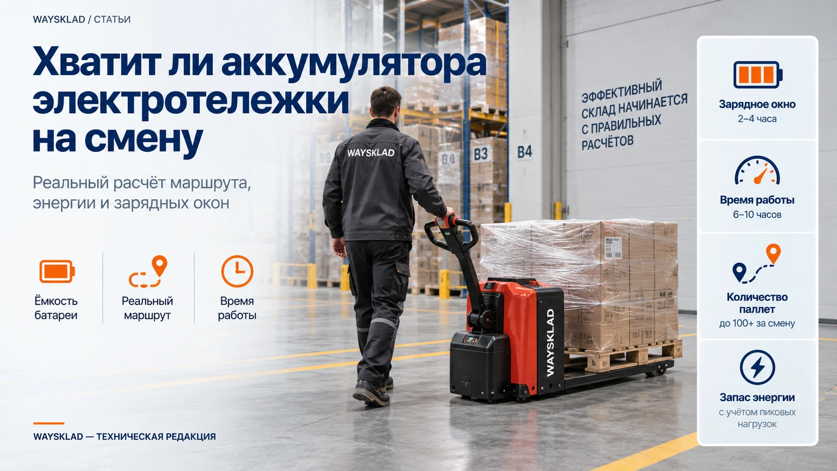 Сравнение затрат на ручную и электрическую тележки по покупке, труду, обслуживанию и простоям
